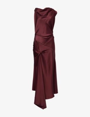 Draped Slim-Fit Woven Midi Dress by VICTORIA BECKHAM