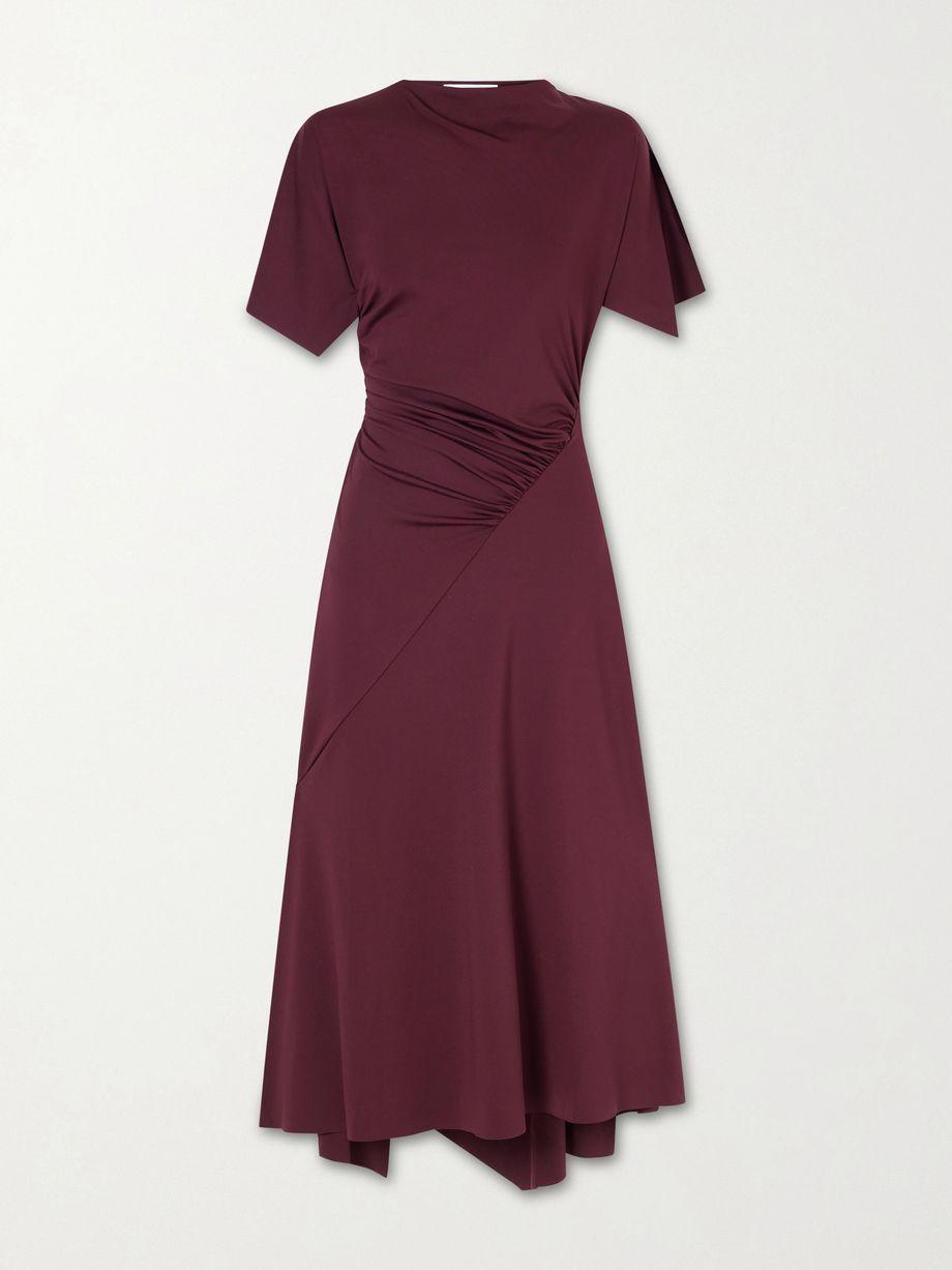 Draped satin-jersey midi dress by VICTORIA BECKHAM
