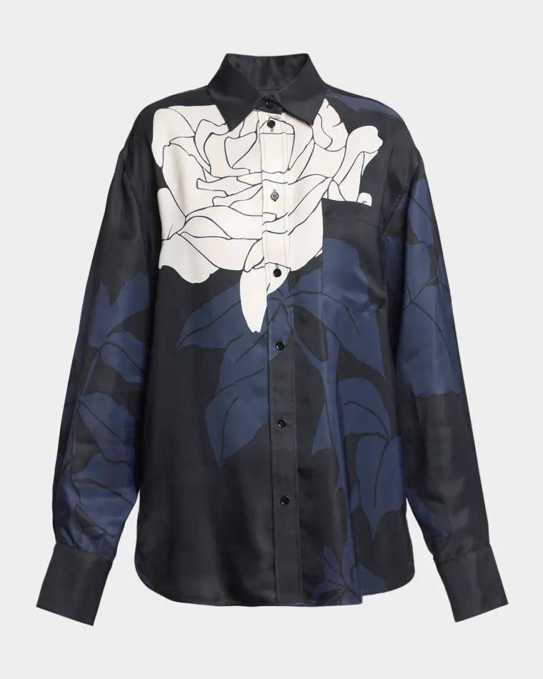 Floral-Print Pajama Shirt by VICTORIA BECKHAM