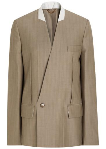 Folded-collar double-breasted wool jacket by VICTORIA BECKHAM