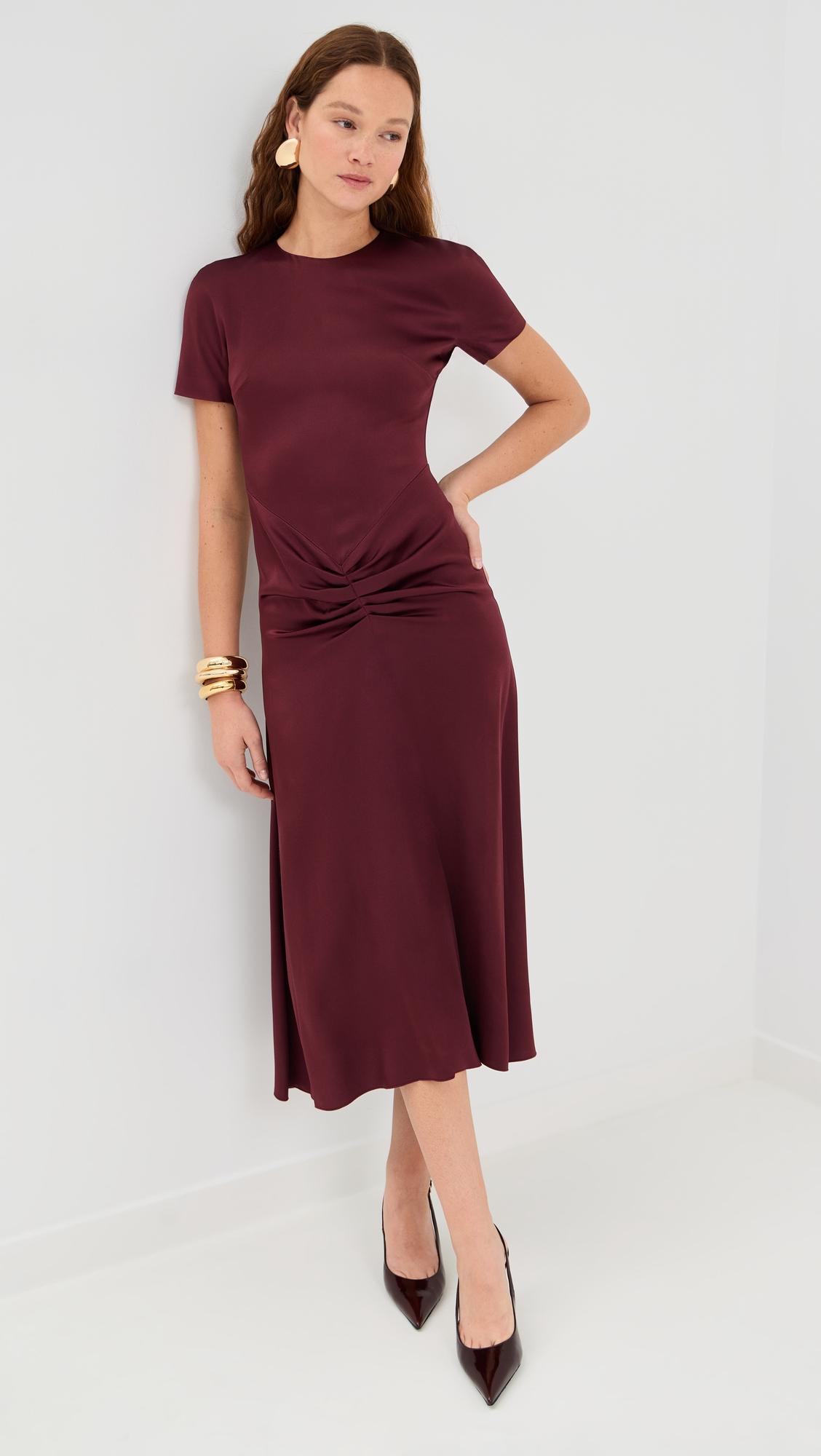 Gathered Detail T-Shirt Midi Dress by VICTORIA BECKHAM