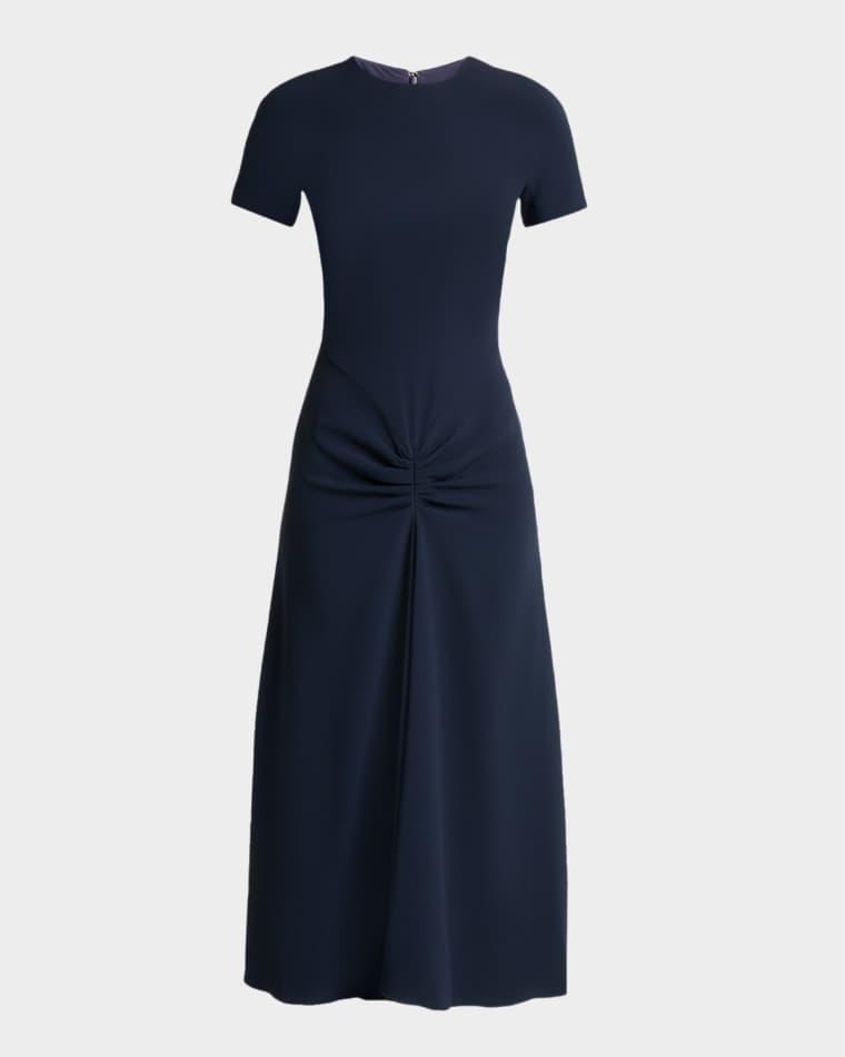 Gathered Waist Crepe Midi Dress by VICTORIA BECKHAM
