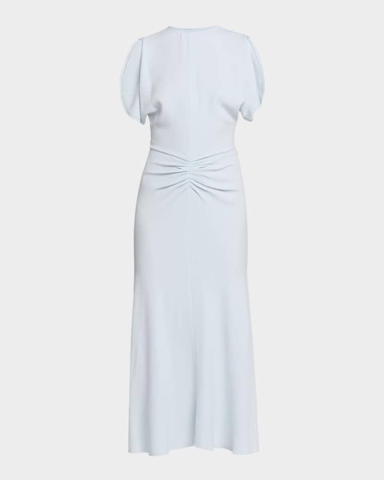 Gathered Waist Crepe Midi Dress by VICTORIA BECKHAM