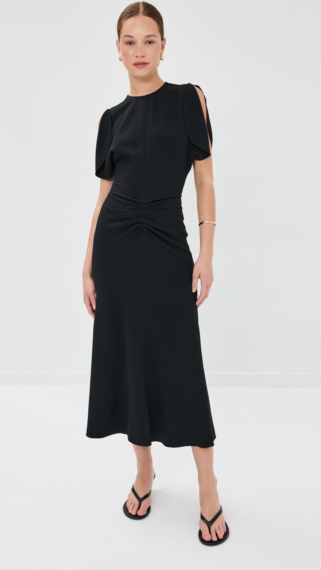 Gathered Waist Midi Dress by VICTORIA BECKHAM