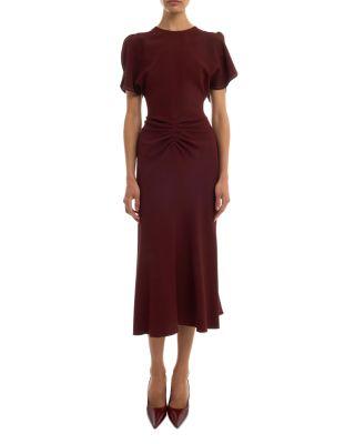 Gathered Waist Midi Dress by VICTORIA BECKHAM