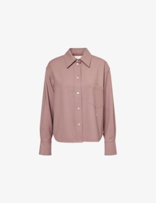 Logo-Embroidered Long-Sleeve Woven Shirt by VICTORIA BECKHAM Logo-Embroidered Long-Sleeve Woven Shirt by VICTORIA BECKHAM