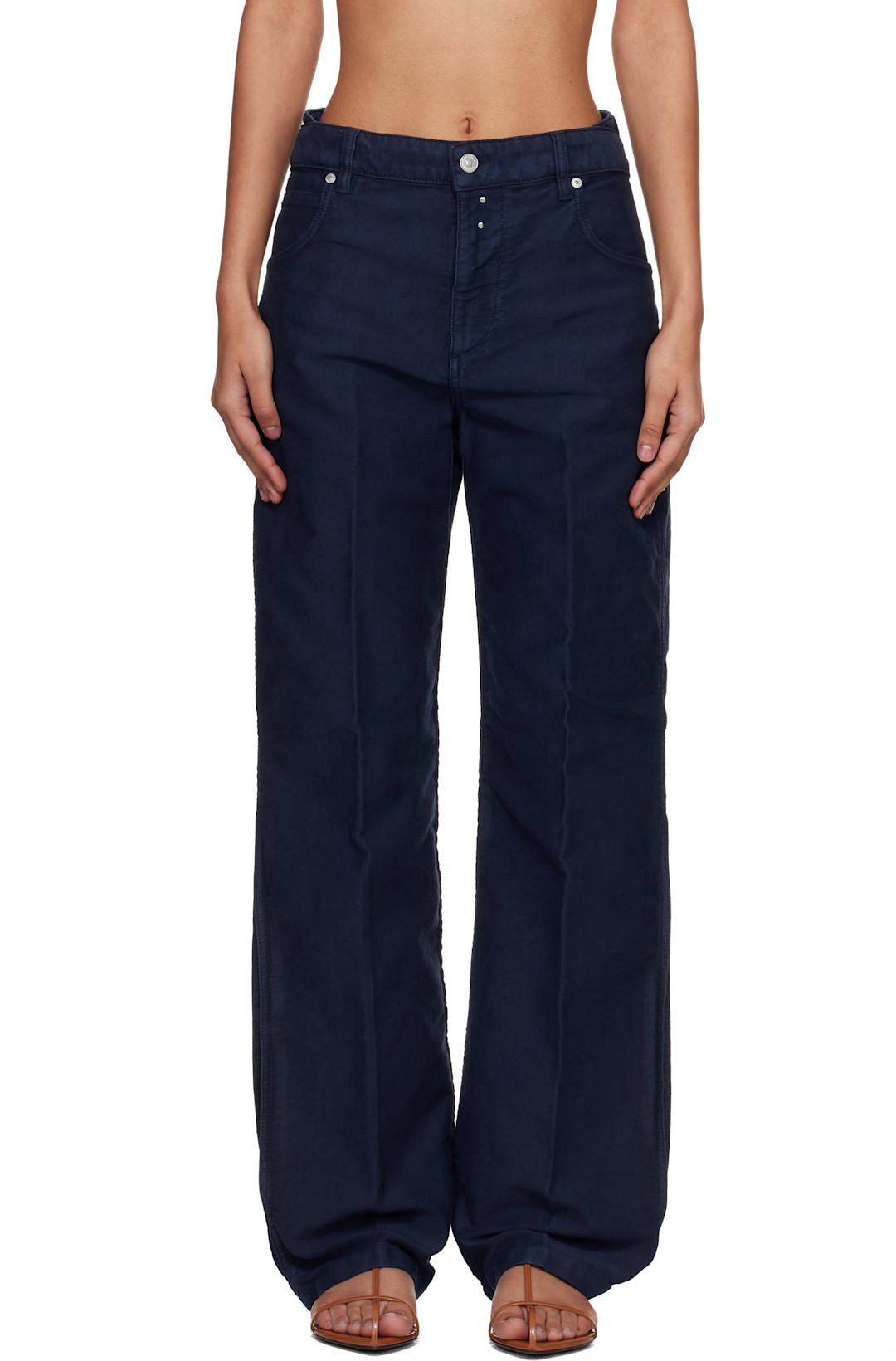 Navy Split Utility Trousers by VICTORIA BECKHAM