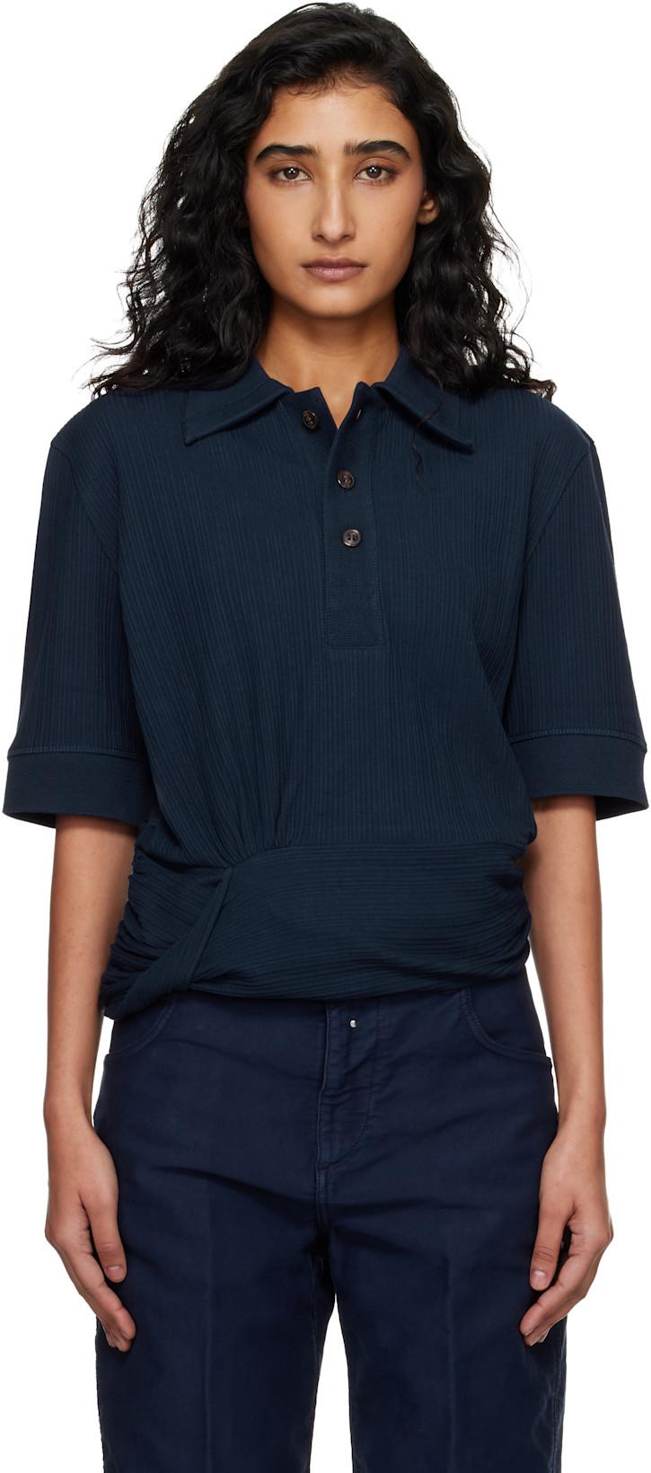 Navy Twist Polo by VICTORIA BECKHAM