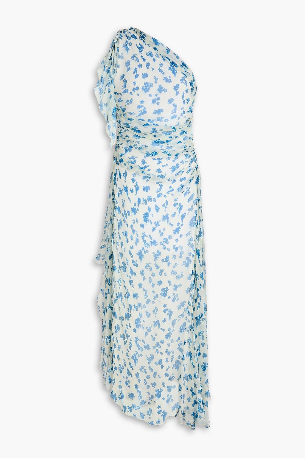 One-shoulder draped floral-print silk-crepon maxi dress by VICTORIA BECKHAM One-shoulder draped floral-print silk-crepon maxi dress by VICTORIA BECKHAM