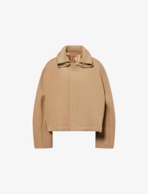 Oversized Roll-Collar Wool Bomber Jacket by VICTORIA BECKHAM