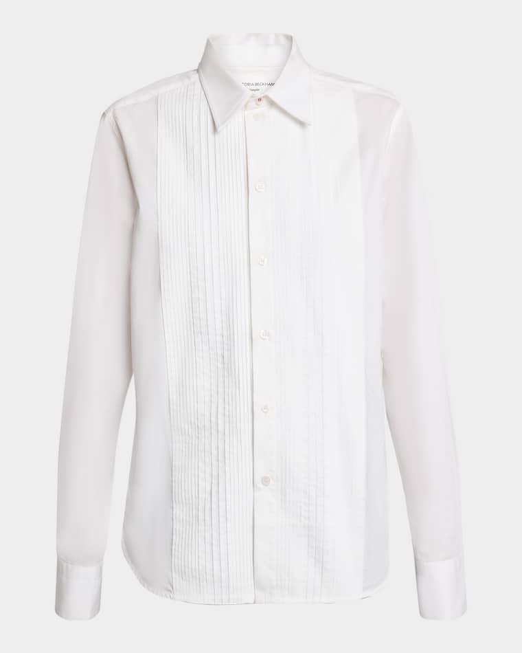 Pintucked Cotton Poplin Shirt by VICTORIA BECKHAM