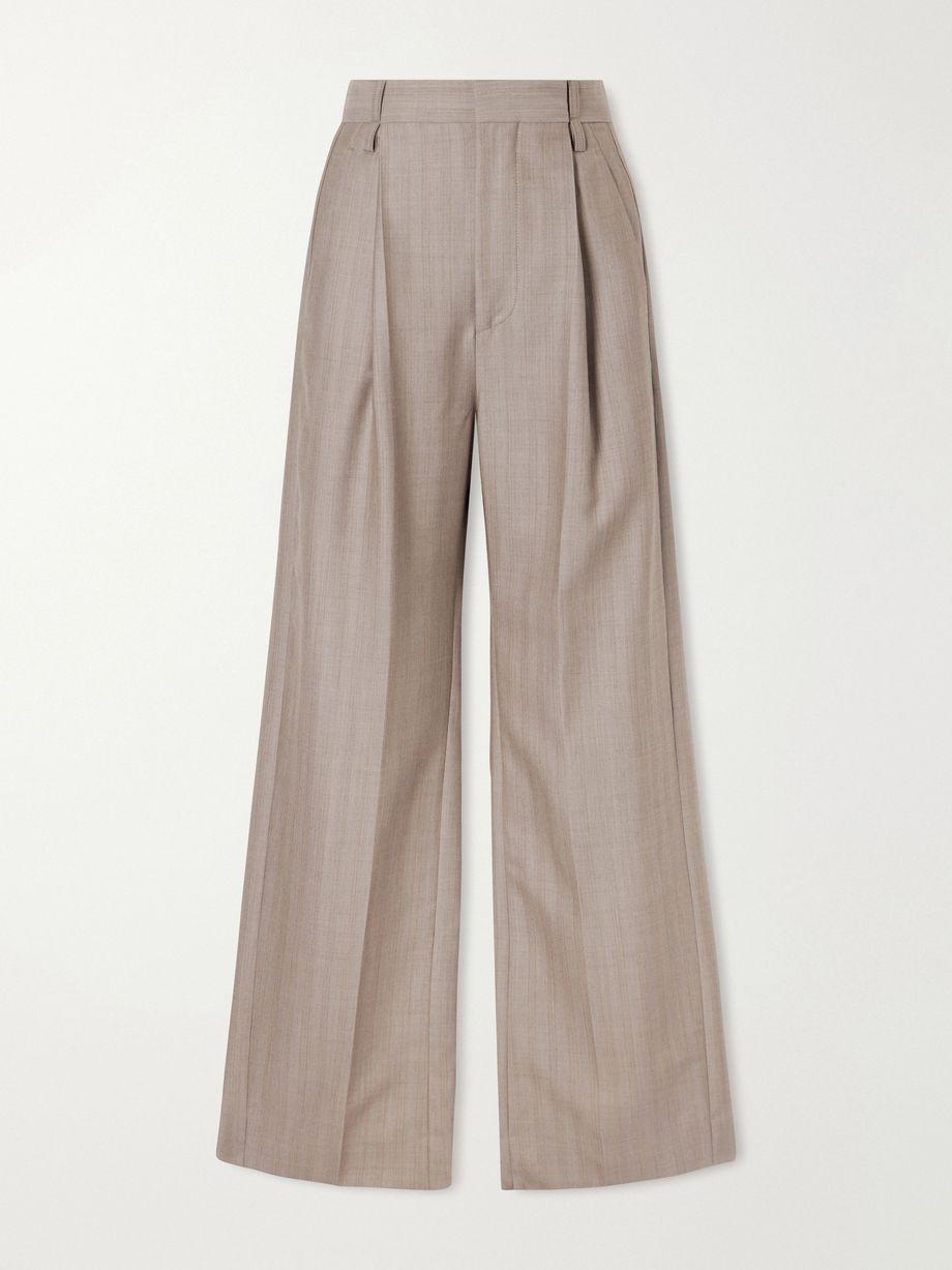 Pleated wool wide-leg pants by VICTORIA BECKHAM
