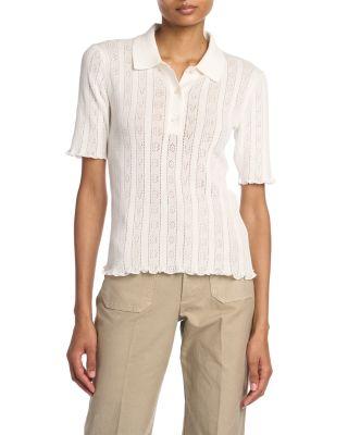 Pointelle Polo Top by VICTORIA BECKHAM