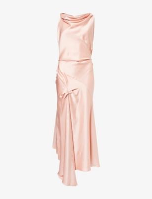 Posy Twisted Satin Midi Dress by VICTORIA BECKHAM