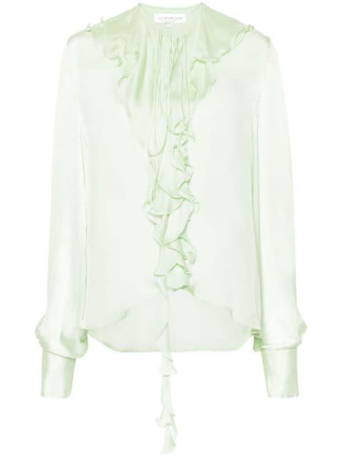Romantic semi-sheer ruffled shirt by VICTORIA BECKHAM