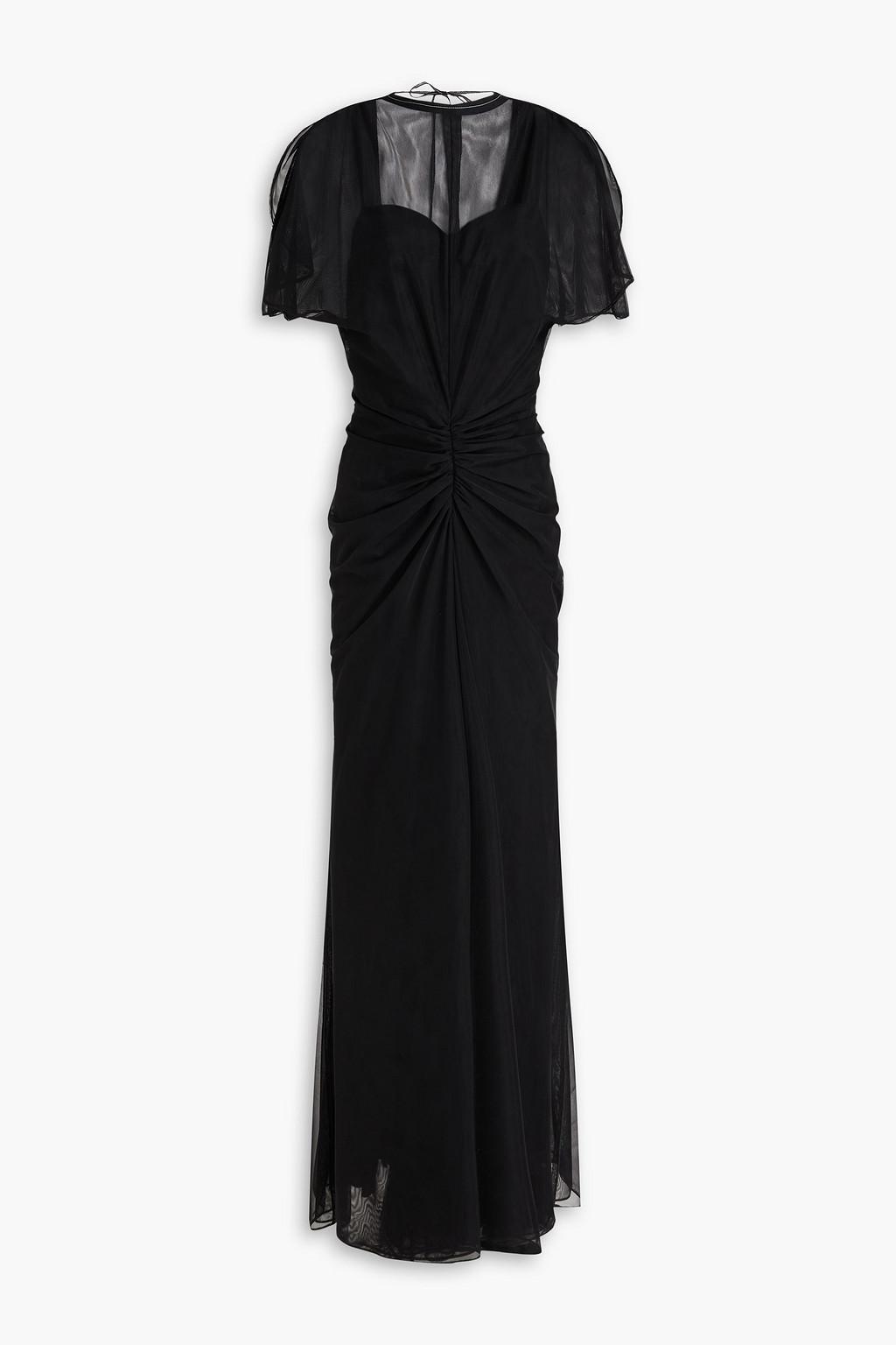 Ruched cutout stretch-tulle gown by VICTORIA BECKHAM
