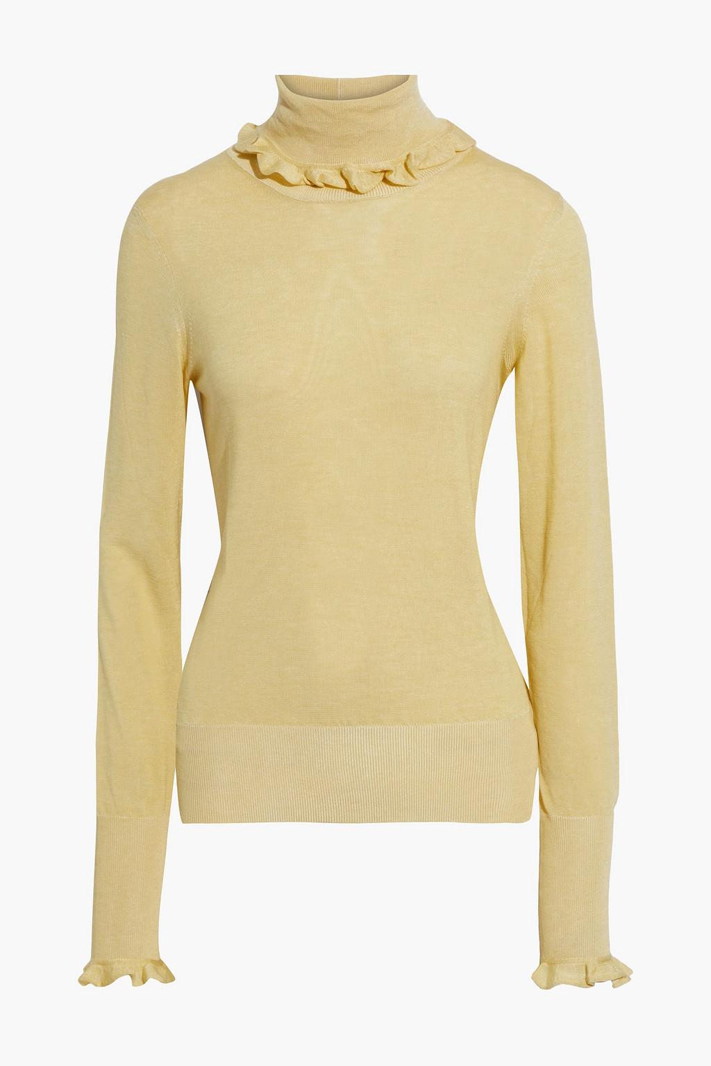 Ruffle-trimmed knitted turtleneck sweater by VICTORIA BECKHAM Ruffle-trimmed knitted turtleneck sweater by VICTORIA BECKHAM