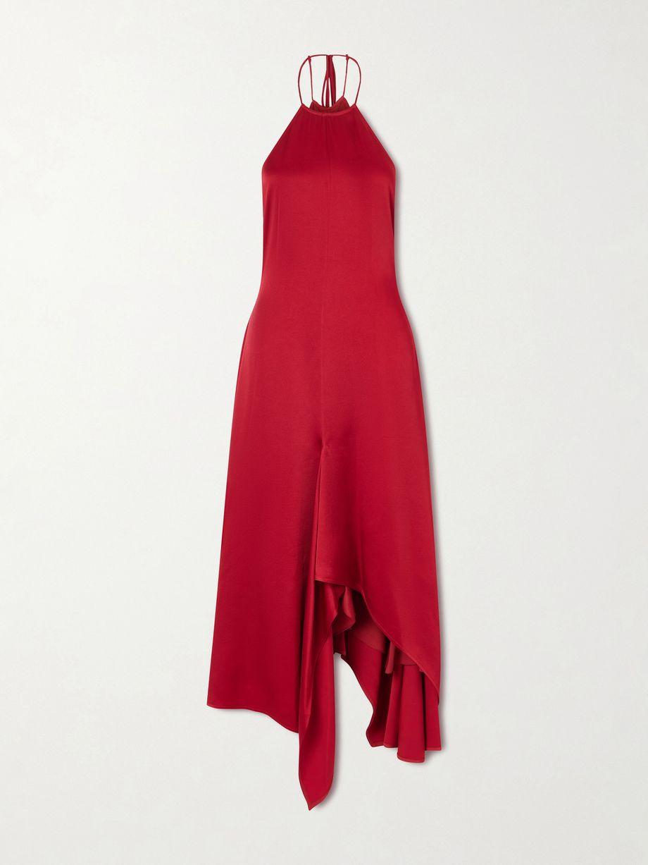 Satin halterneck midi dress by VICTORIA BECKHAM