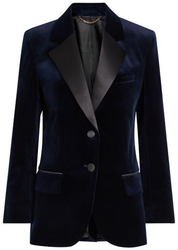 Satin-trim velvet blazer by VICTORIA BECKHAM