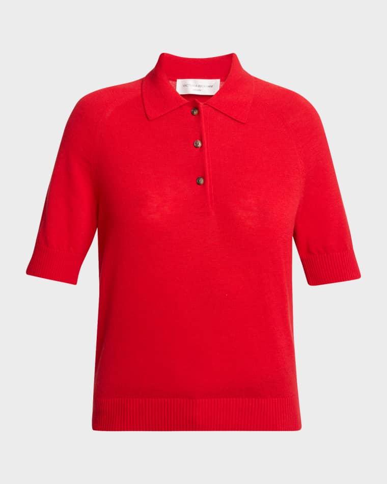 Short-Sleeve Wool Polo Shirt by VICTORIA BECKHAM