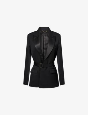 Single-Breasted Belted Tailored Wool-Blend Jacket by VICTORIA BECKHAM