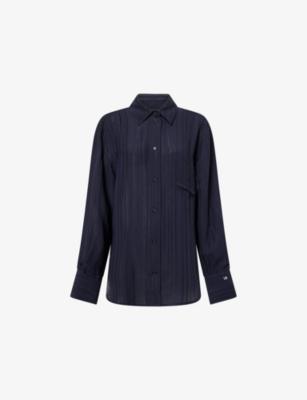 Stitched-Stripe Pyjama-Style Woven Shirt by VICTORIA BECKHAM
