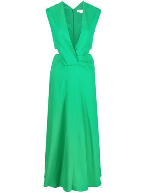 Twist Wrap cut-out detail midi dress by VICTORIA BECKHAM