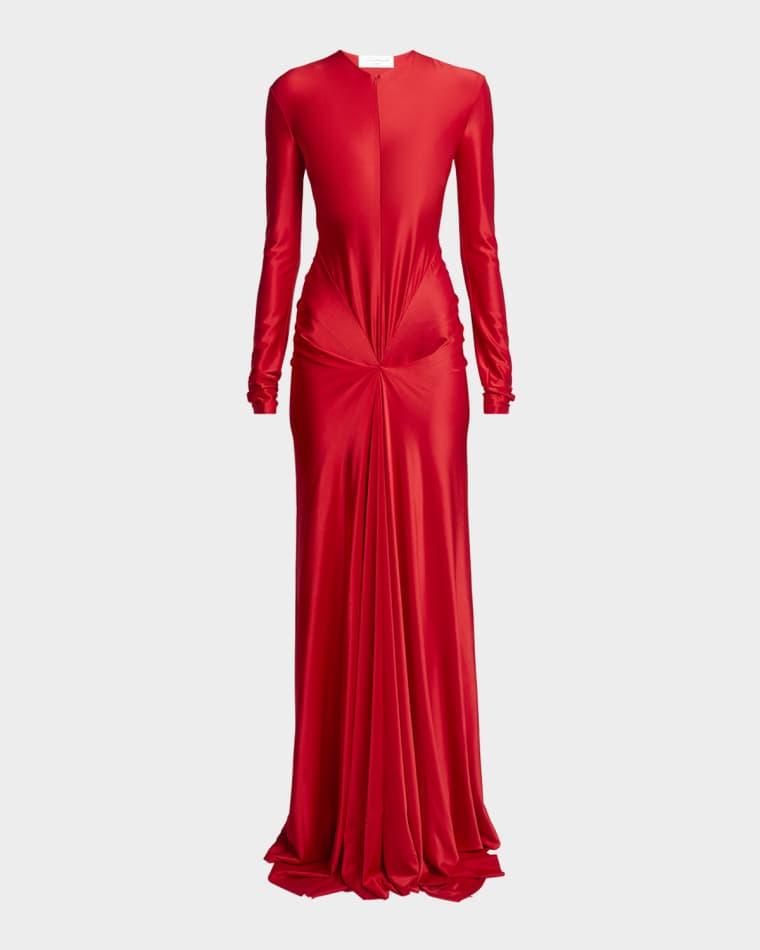 Twisted Cutout Long-Sleeve Gown by VICTORIA BECKHAM