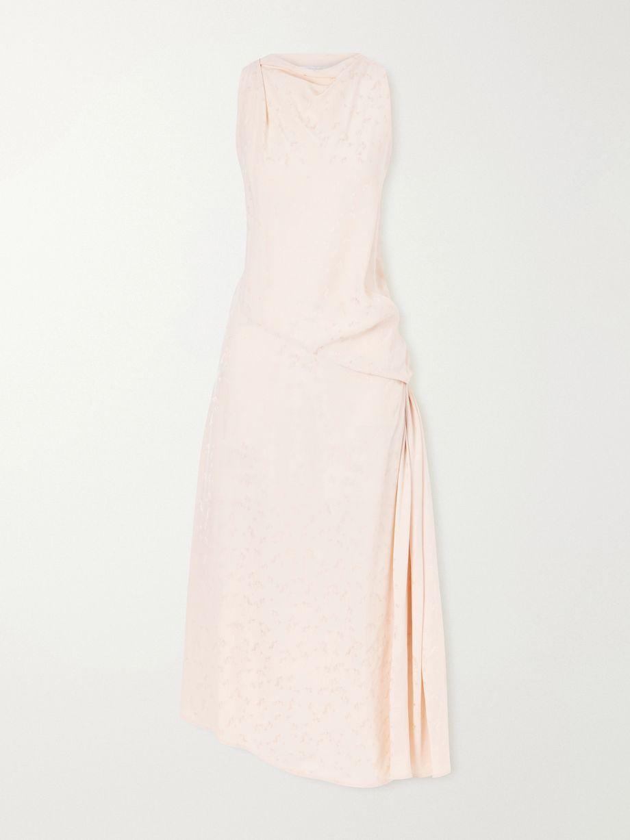 Twisted floral-jacquard silk midi dress by VICTORIA BECKHAM