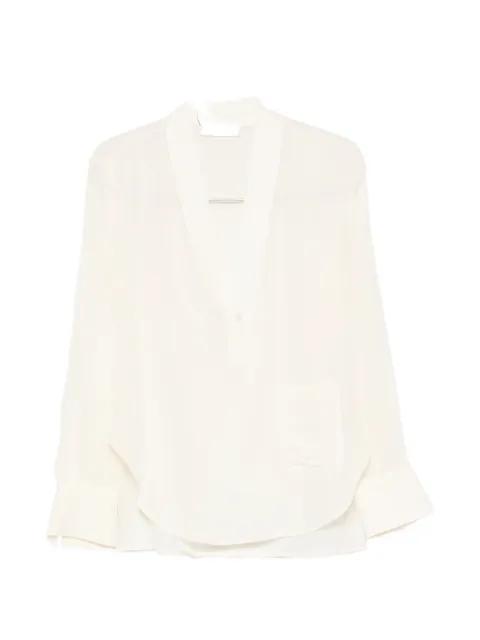 V-neck patch-pocket blouse by VICTORIA BECKHAM