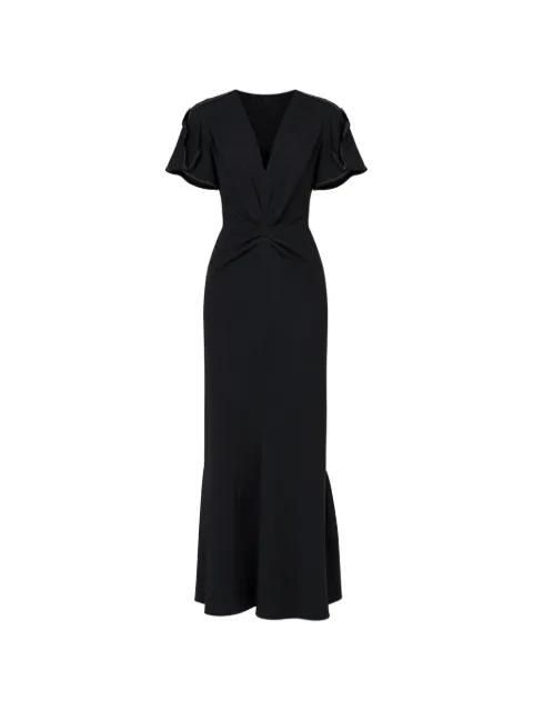 V-neck ruffle midi dress by VICTORIA BECKHAM
