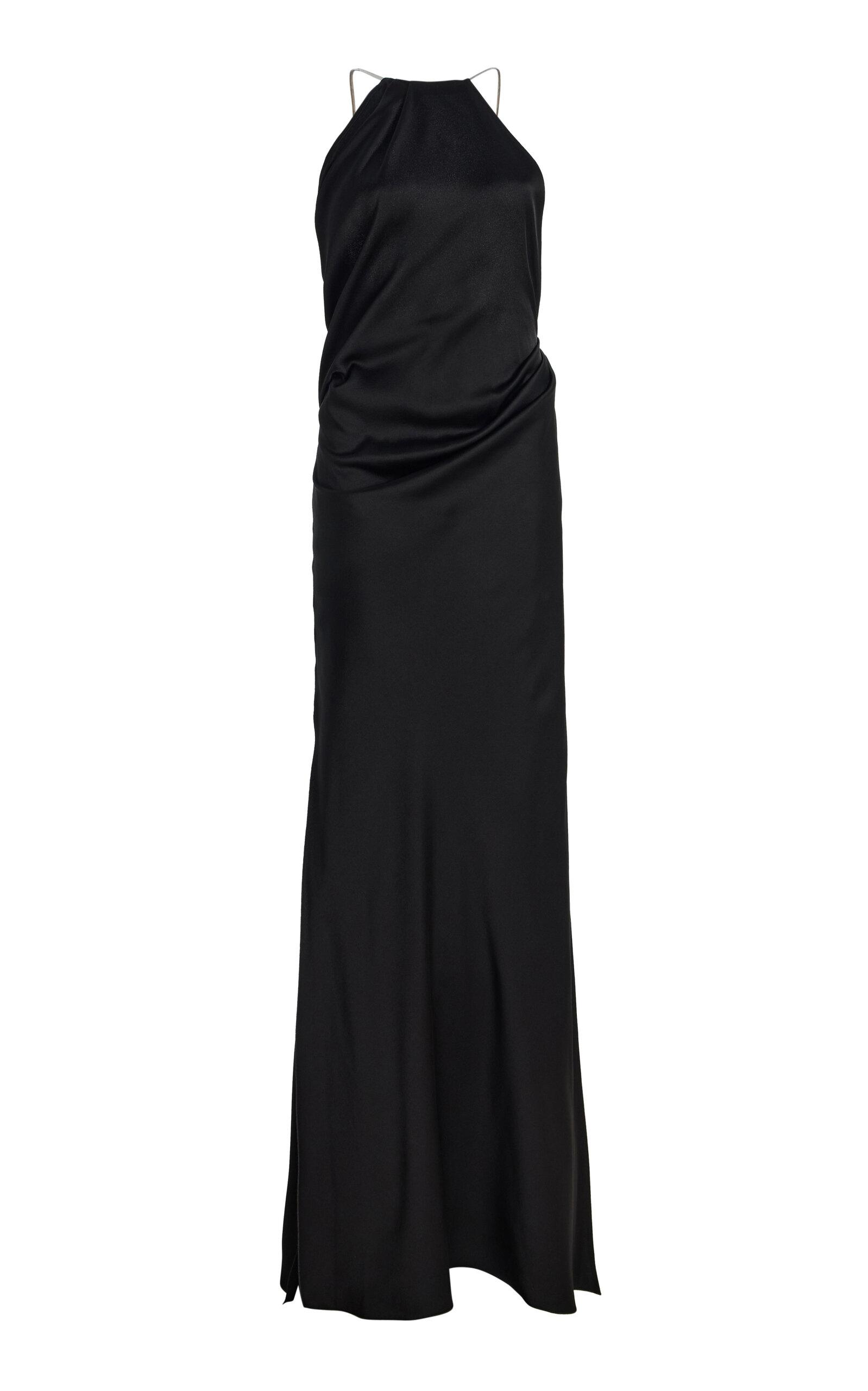 Victoria Beckham Chain-Detailed Satin Halter Gown - Moda Operandi by VICTORIA BECKHAM