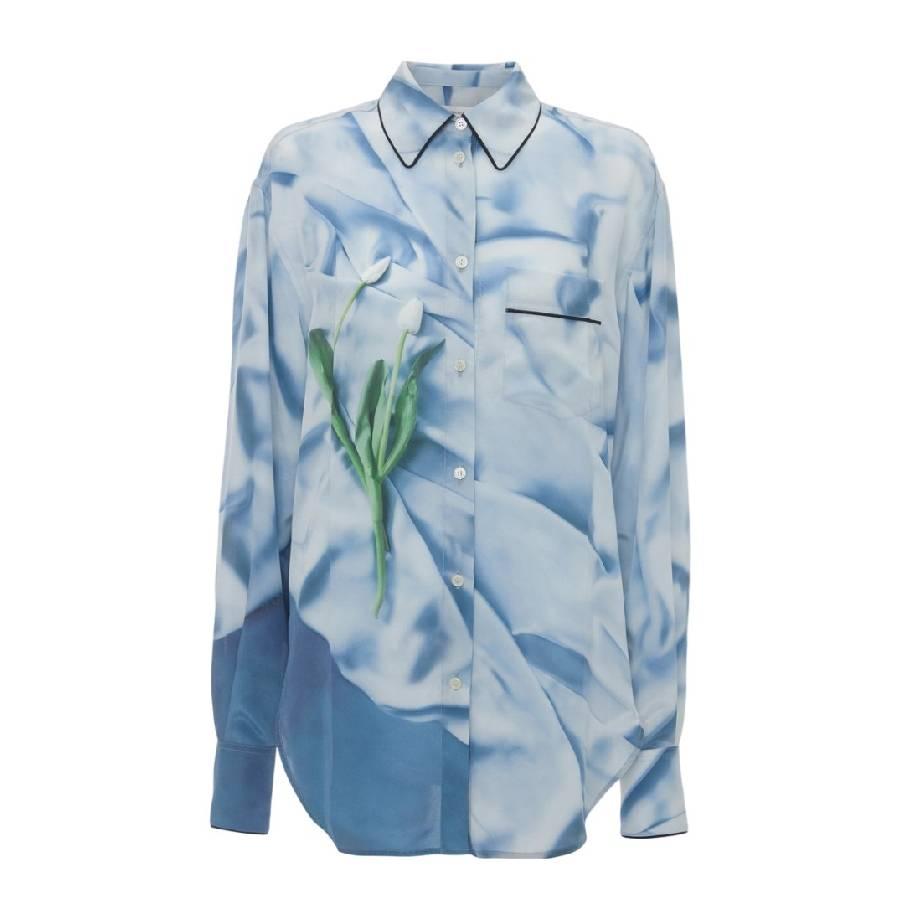 Victoria Beckham Floral Satin Pyjama Shirt by VICTORIA BECKHAM