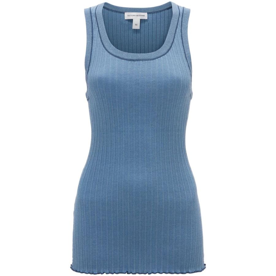 Victoria Beckham Striped Logo Patch Fine-Knit Top by VICTORIA BECKHAM