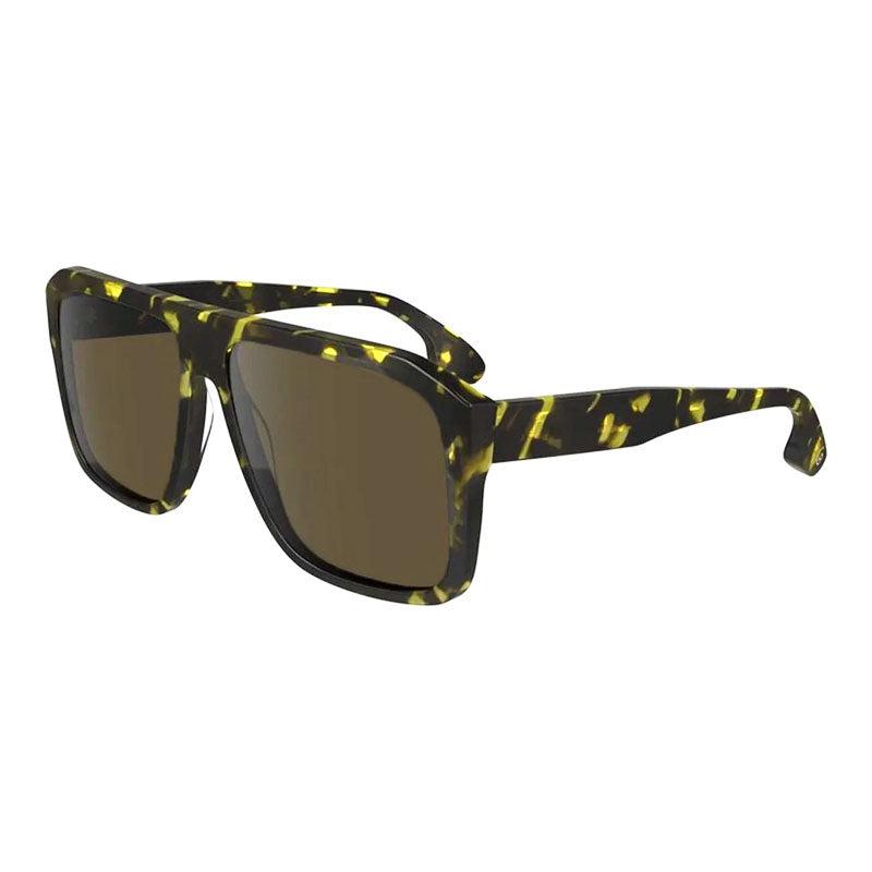 Victoria Beckham Sunglasses Square Full Rim, Black Yellow Havana Frame And Brown Lens Vb671S012 by VICTORIA BECKHAM