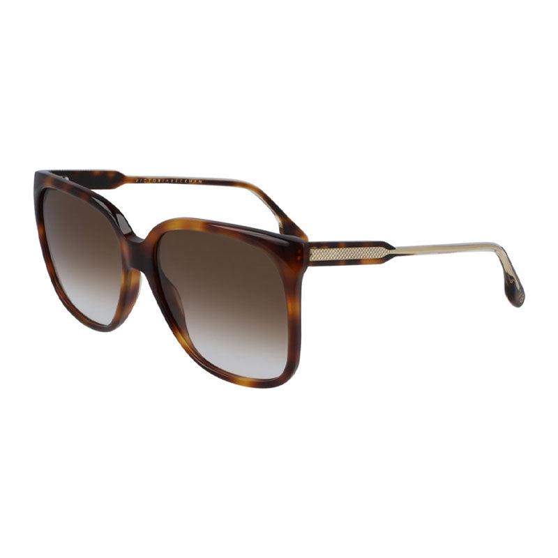 Victoria Beckham Sunglasses Square Full Rim, Havana Frame And Brown Gradient Lens Vb610S215 by VICTORIA BECKHAM