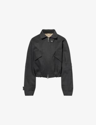 Victoria Beckham x Macintosh Cropped Cotton Bomber Jacket by VICTORIA BECKHAM Victoria Beckham x Macintosh Cropped Cotton Bomber Jacket by VICTORIA BECKHAM