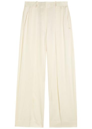 Wide-leg crepe de chine trousers by VICTORIA BECKHAM