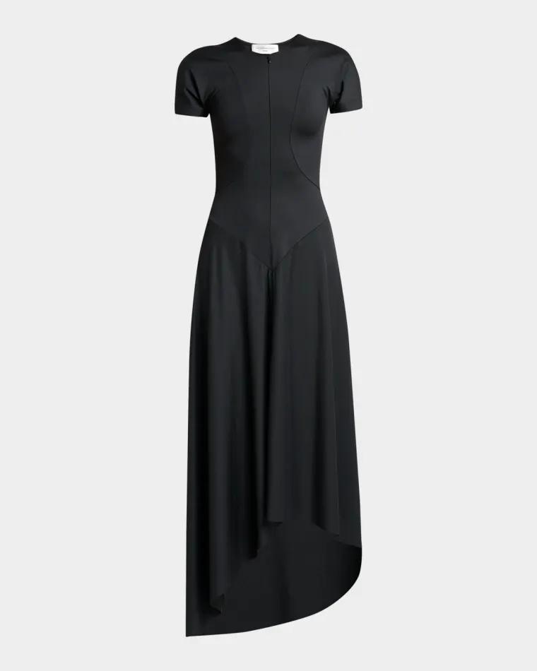 Zipped-Front Asymmetric Midi Dress by VICTORIA BECKHAM