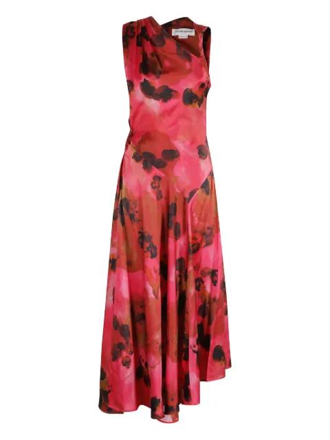 asymmetric floral print dress by VICTORIA BECKHAM