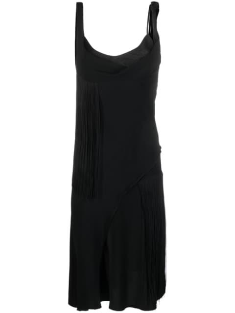asymmetric fringed slip dress by VICTORIA BECKHAM
