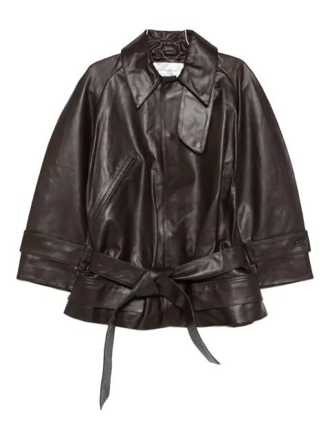 belted leather coat by VICTORIA BECKHAM