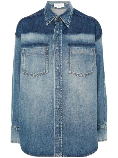 classic-collar denim shirt by VICTORIA BECKHAM