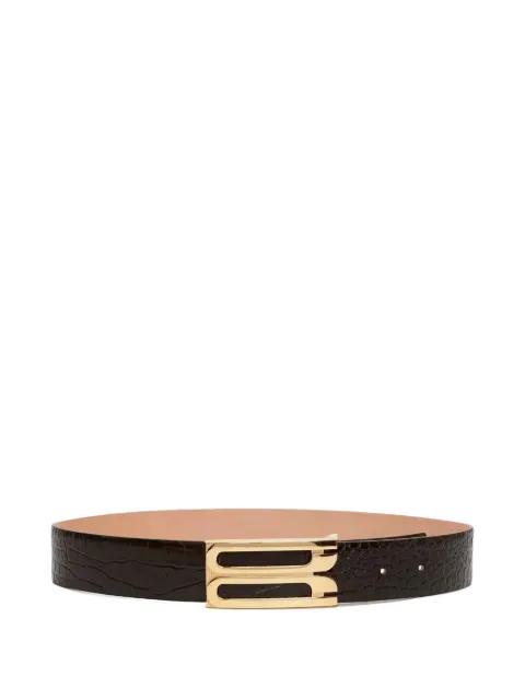 crocodile-effect logo-plaque belt by VICTORIA BECKHAM