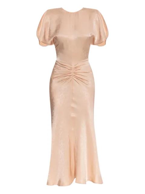 draped-detailing midi dress by VICTORIA BECKHAM