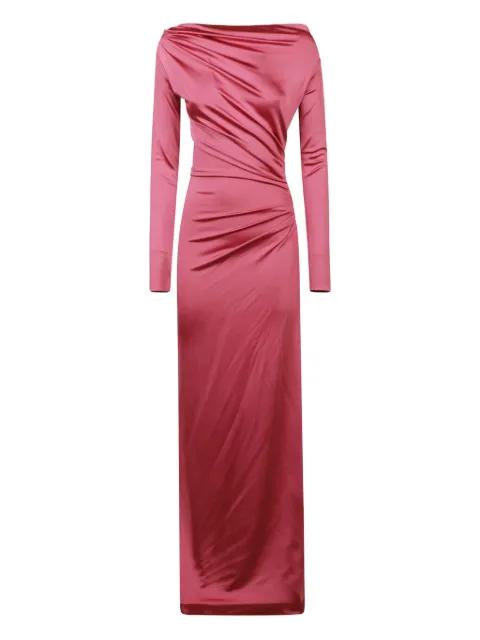 draped long-sleeve maxi dress by VICTORIA BECKHAM