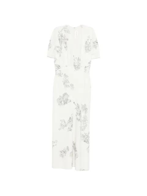 floral-print midi dress by VICTORIA BECKHAM