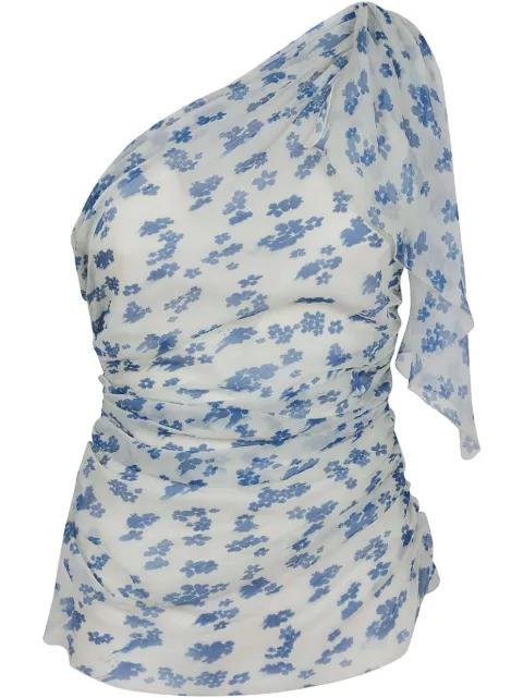 floral-print one-shoulder top by VICTORIA BECKHAM