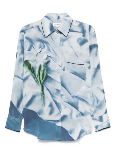 flowers satin pyjama shirt by VICTORIA BECKHAM