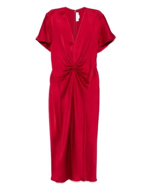 gathered-detail midi dress by VICTORIA BECKHAM